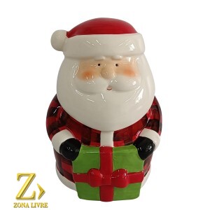 POTE PAPAI NOEL DE CERAMICA 17CM