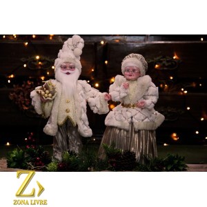 MAMAE NOEL CREME/DOURADO 45CM