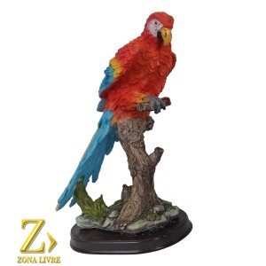 ARARA VERMELHA DE RESINA 30CM