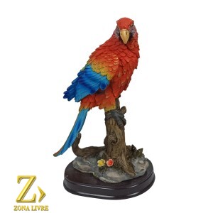 ARARA VERMELHA DE RESINA 22CM