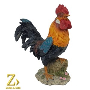 GALO RESINA 20CM,resina , escultura ,animais