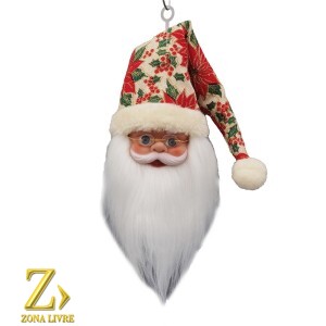 ROSTO PAPAI NOEL VERMELHO / VERDE 20CM