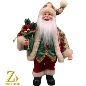 PAPAI NOEL VERMELHO / VERDE 30CM