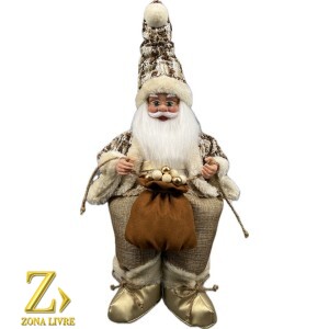 PAPAI NOEL LINHO / MARROM 40CM