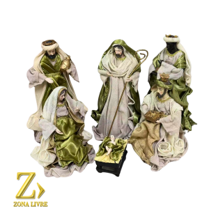 Presépio Tecido Verde 6 Peças 30cm