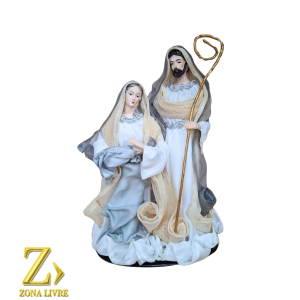  SAGRADA FAMILIA TECIDO PRATA/BRANCO 30CM