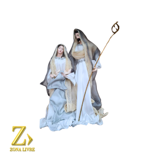 SAGRADA FAMILIA TECIDO PRATA/BRANCO 40CM