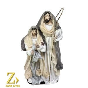 Sagrada Família Tecido Prata/Branco 90cm