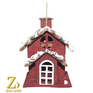 ENFEITE NATALINO CASA VERMELHA 14CM