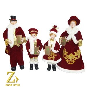 FAMILIA NATALINA 4PCS 50/65CM VINHO