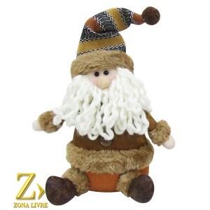 BONECO NOEL 23CM MARROM
